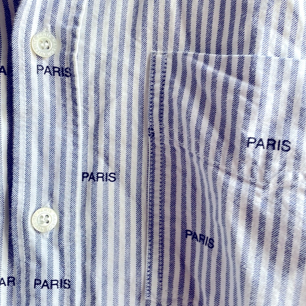 Maison Kitsuné Short-Sleeve PARIS Button Down Oxford - Picture 3 of 4